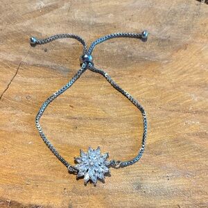 Elegant Silver Floral Bracelet